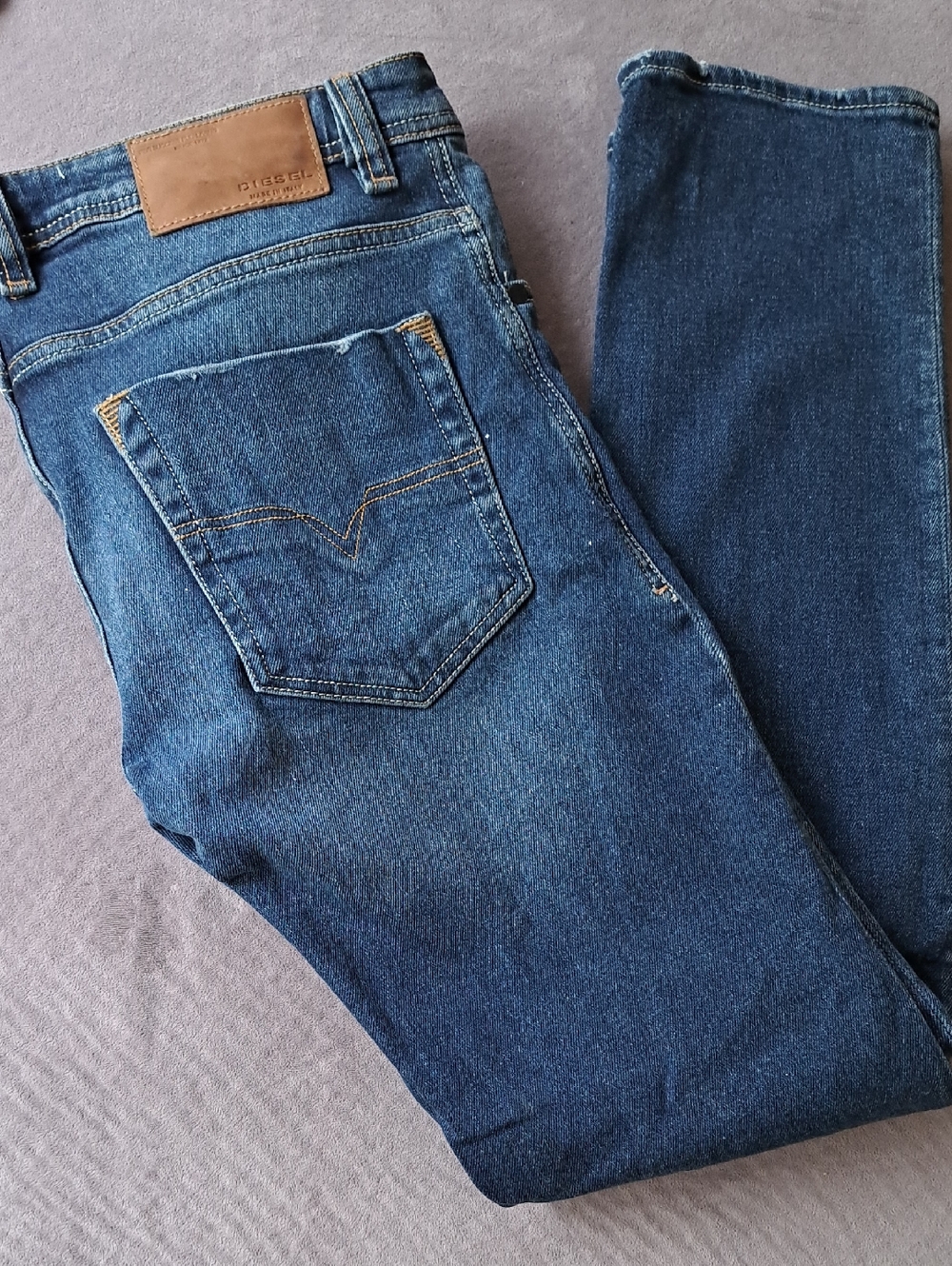 Diesel Men's Straight Blue Denim Jeans